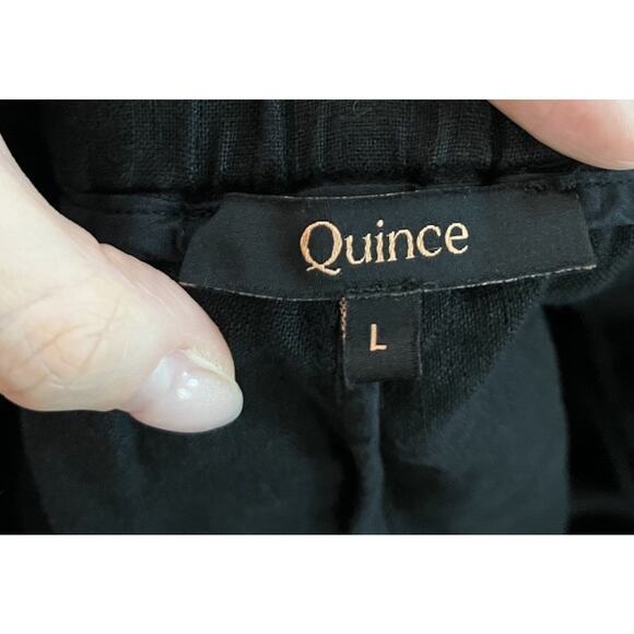 Quince Black 100% European Linen Women's Pants Size Large - Picture 3 of 6